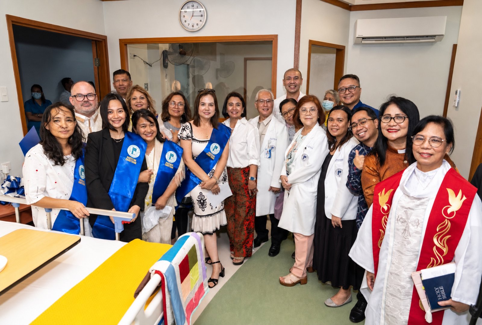 Mary Johnston Hospital staff, partners and chaplains gathered in a newly blessed patient ward